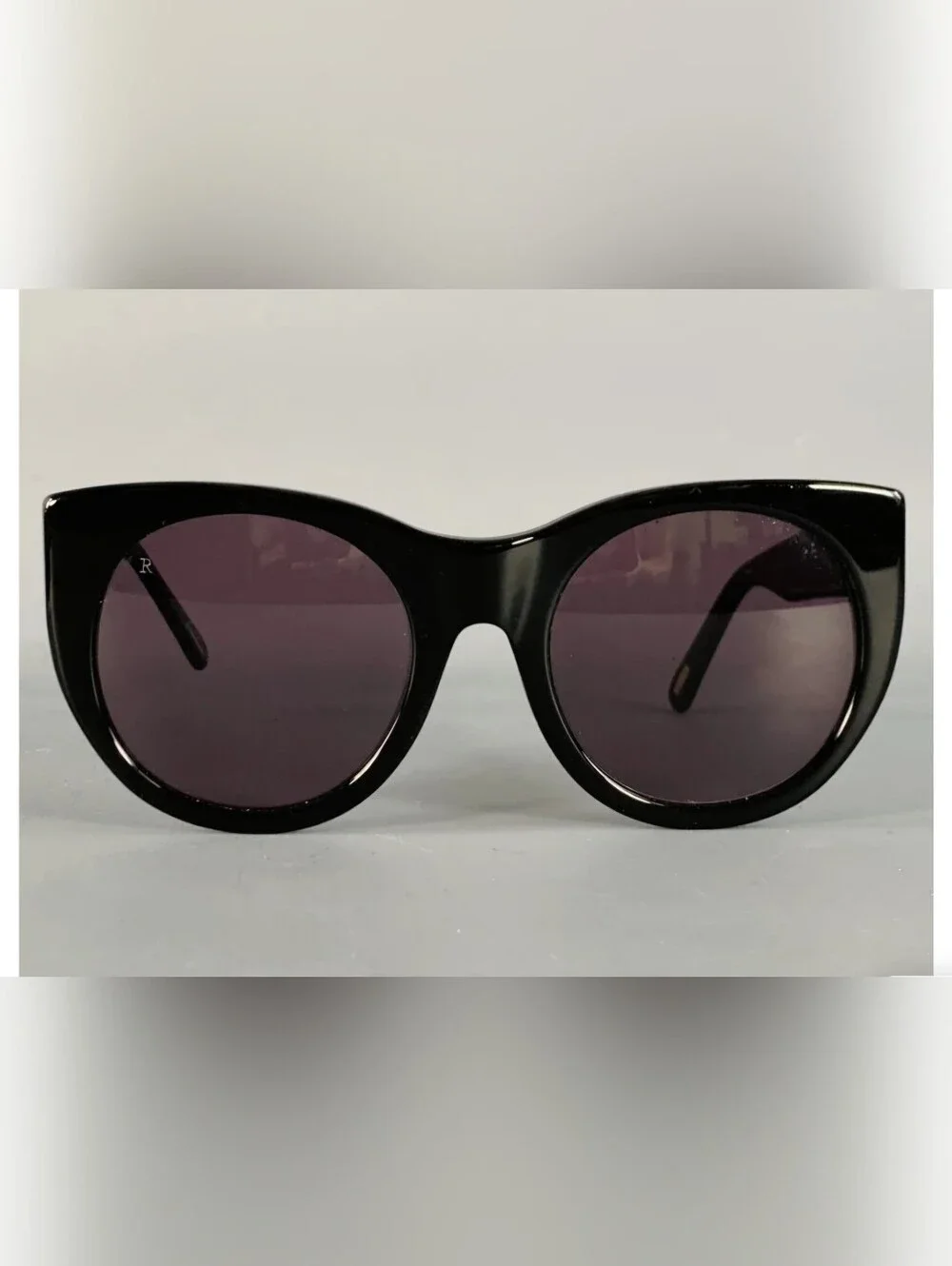 RAEN Durante Black Acetate Round Cat Eye Polarized Sunglasses